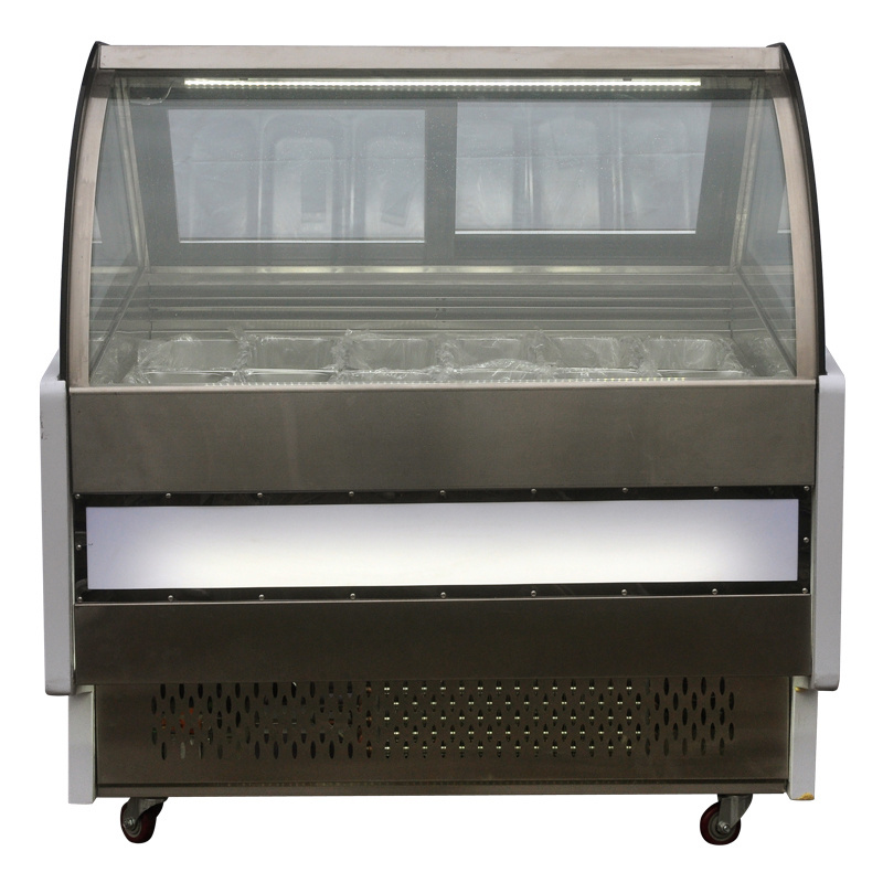 LVKE High Quality Italian Ice Cream Air Cooled Frostless Cream Popsicle Display Cabinet Temperature -22 Freezer