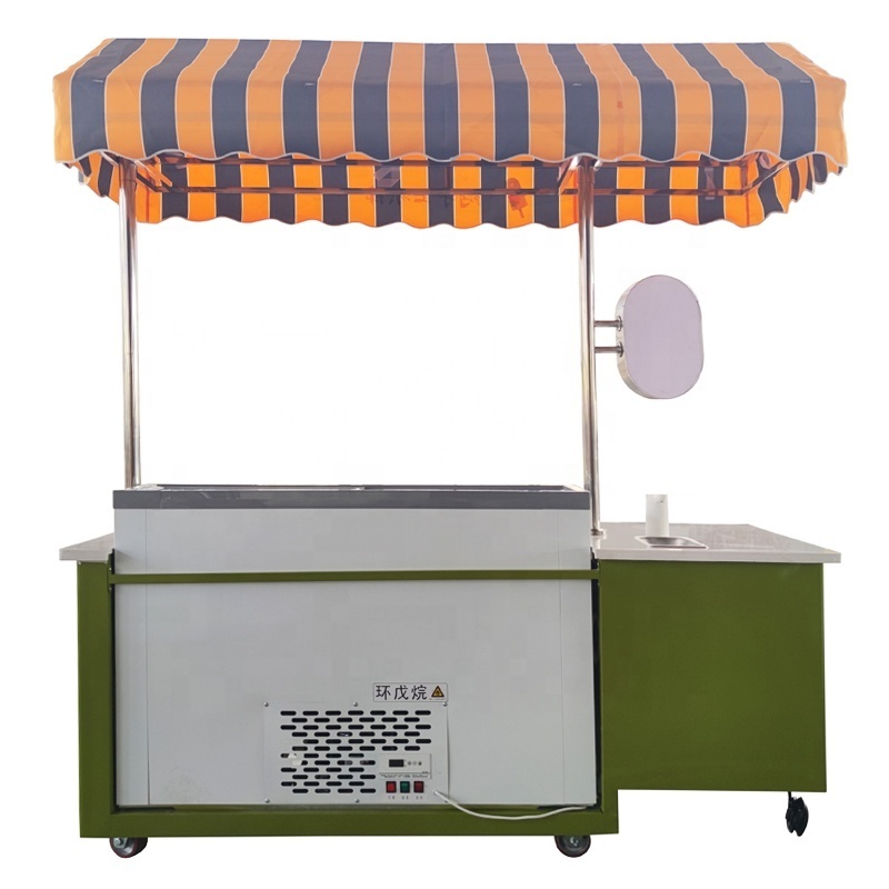 Hot Sale Street Application  Italian Gelato Hard Ice Cream Cart display case  outdoor cart for retail store