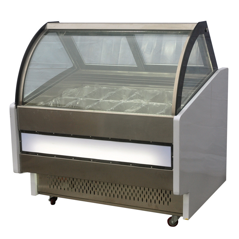 LVKE High Quality Italian Ice Cream Air Cooled Frostless Cream Popsicle Display Cabinet Temperature -22 Freezer