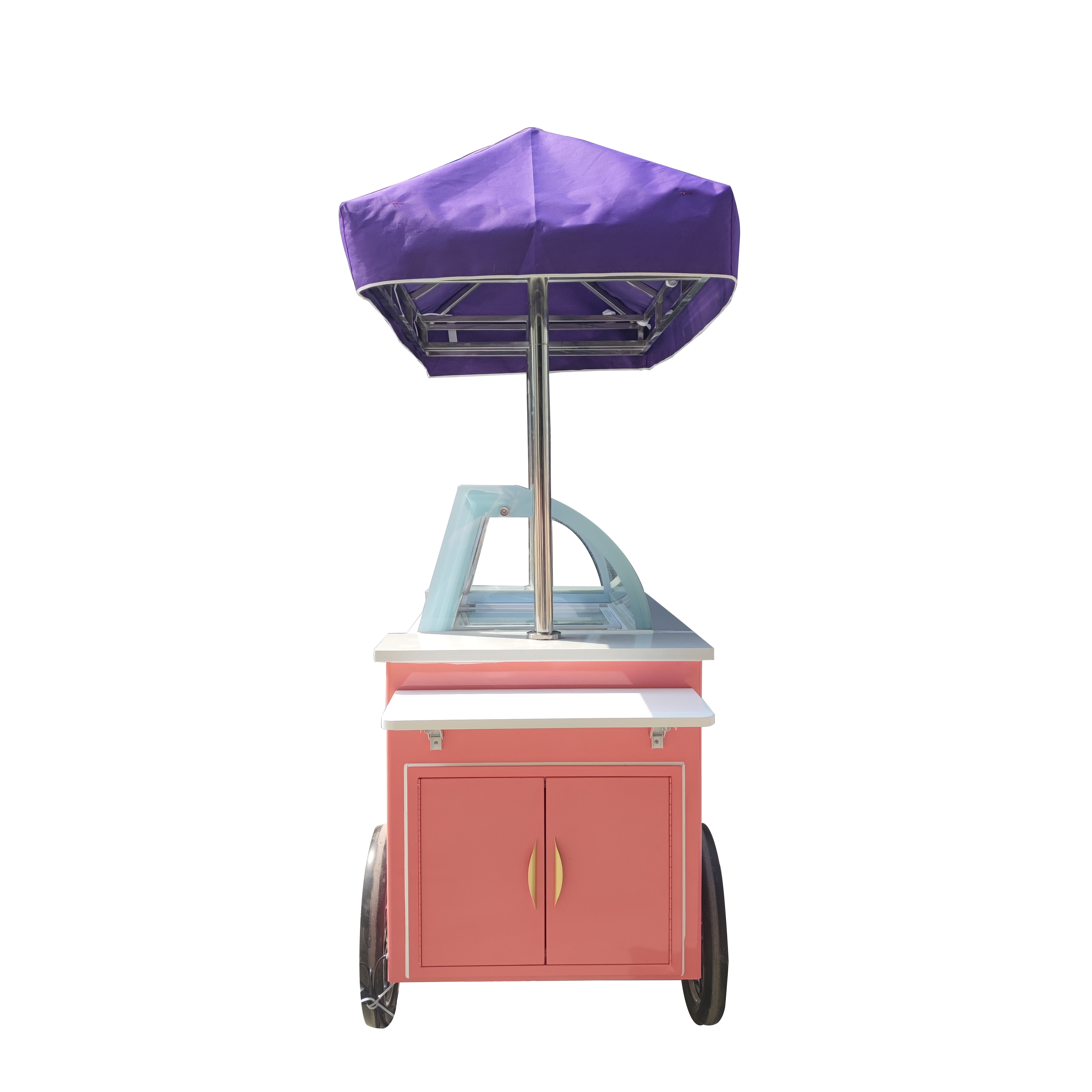 Customized Ice Cream Cart with wheels Food Truck Trailer Beach Italian Mobile Bicycle Ice Cream Push Cart Trailer