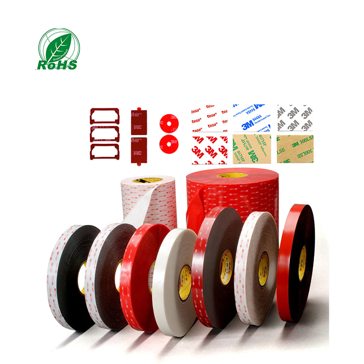 Free sample Custom die cut squares&round&circle adhesion double sided  3M VHB acrylic adhesive foam tape