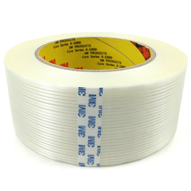 Heavy duty 3M 8915fiber shipping clear self adhesive strapping reinforced fiberglass filament tape