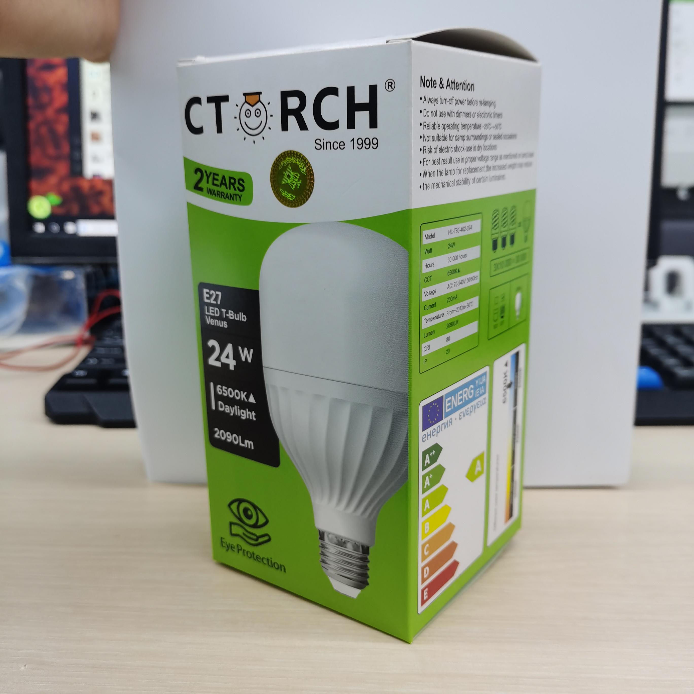 CTORCH Use high quality chips 2 Years warranty indoor Aluminum T Shape Bulb 5w 10w 15w 20w 30w 40w 50w E27 B22 led light bulb