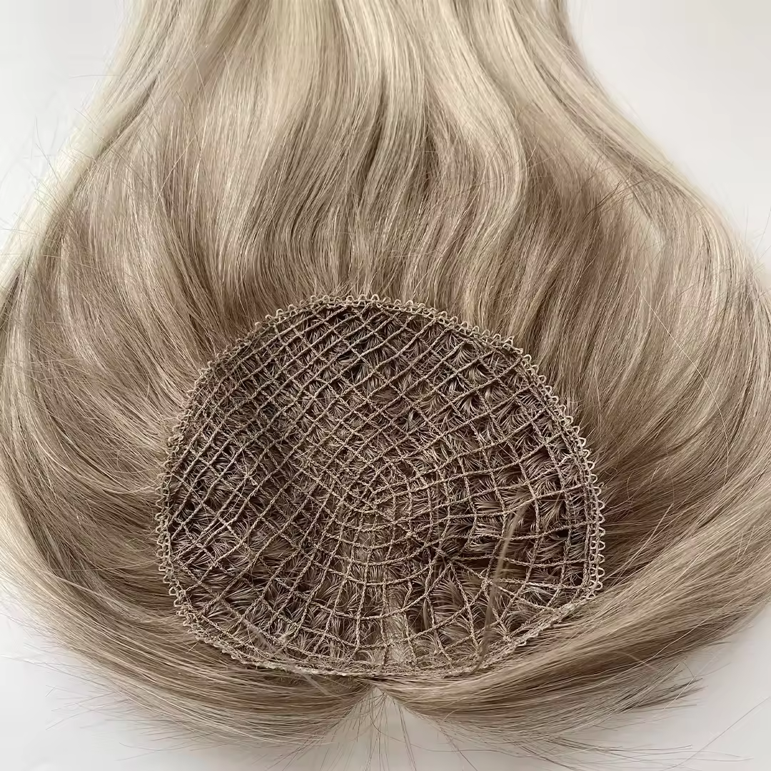 XF 2024 New Trend Hair Topper with Fishnet Virgin Cuticle Human Hair Pre Plucked Hair Topper for Women