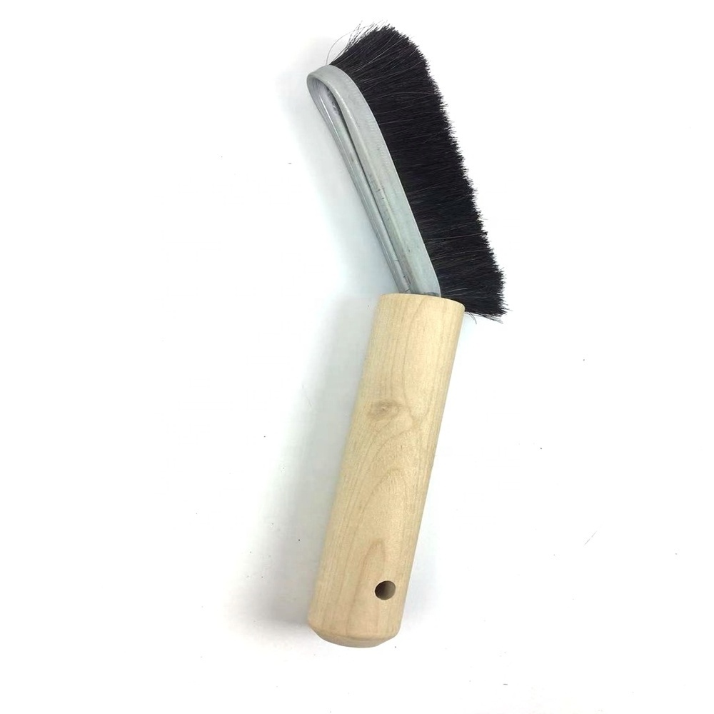 wooden bent handle Barbecue brush  Oil brush        Drilling Machine Horse Hair Mustache Dope Brush