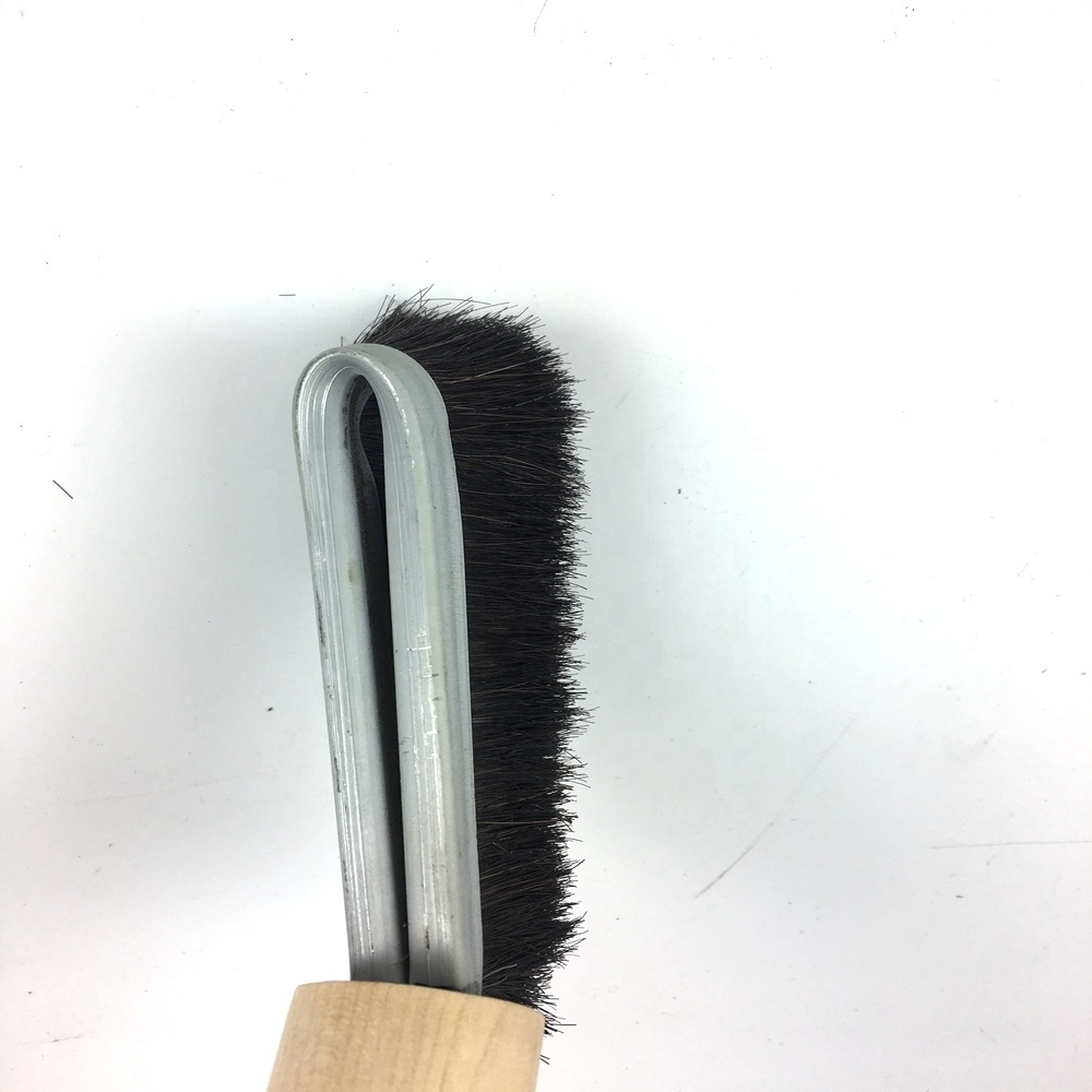 wooden bent handle Barbecue brush  Oil brush        Drilling Machine Horse Hair Mustache Dope Brush