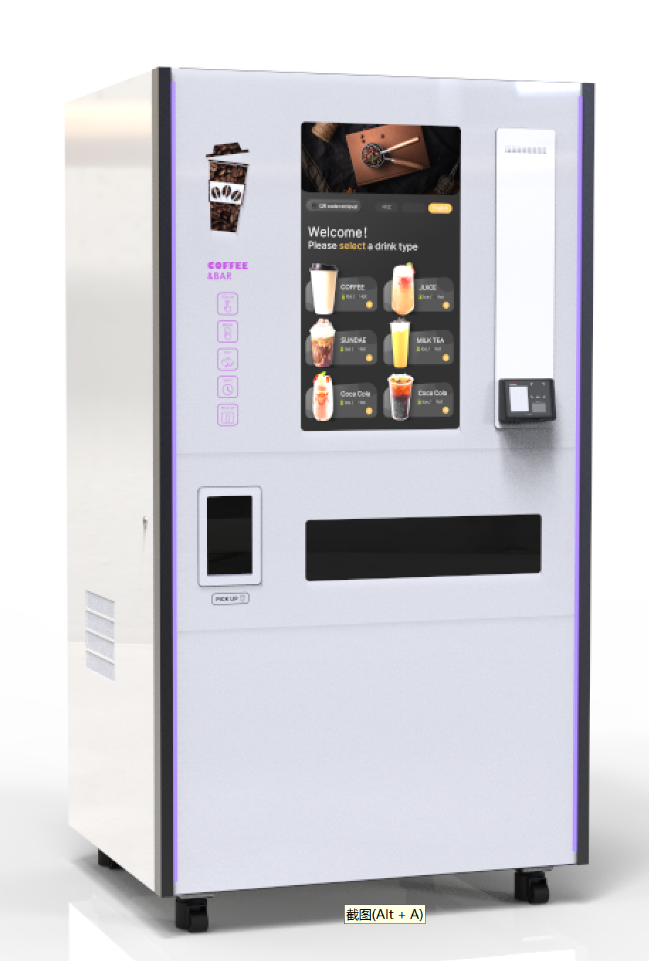 loyalsuns high end self serve ice coffee vending machine sparkling water vending machine with cream and oreo drizzle