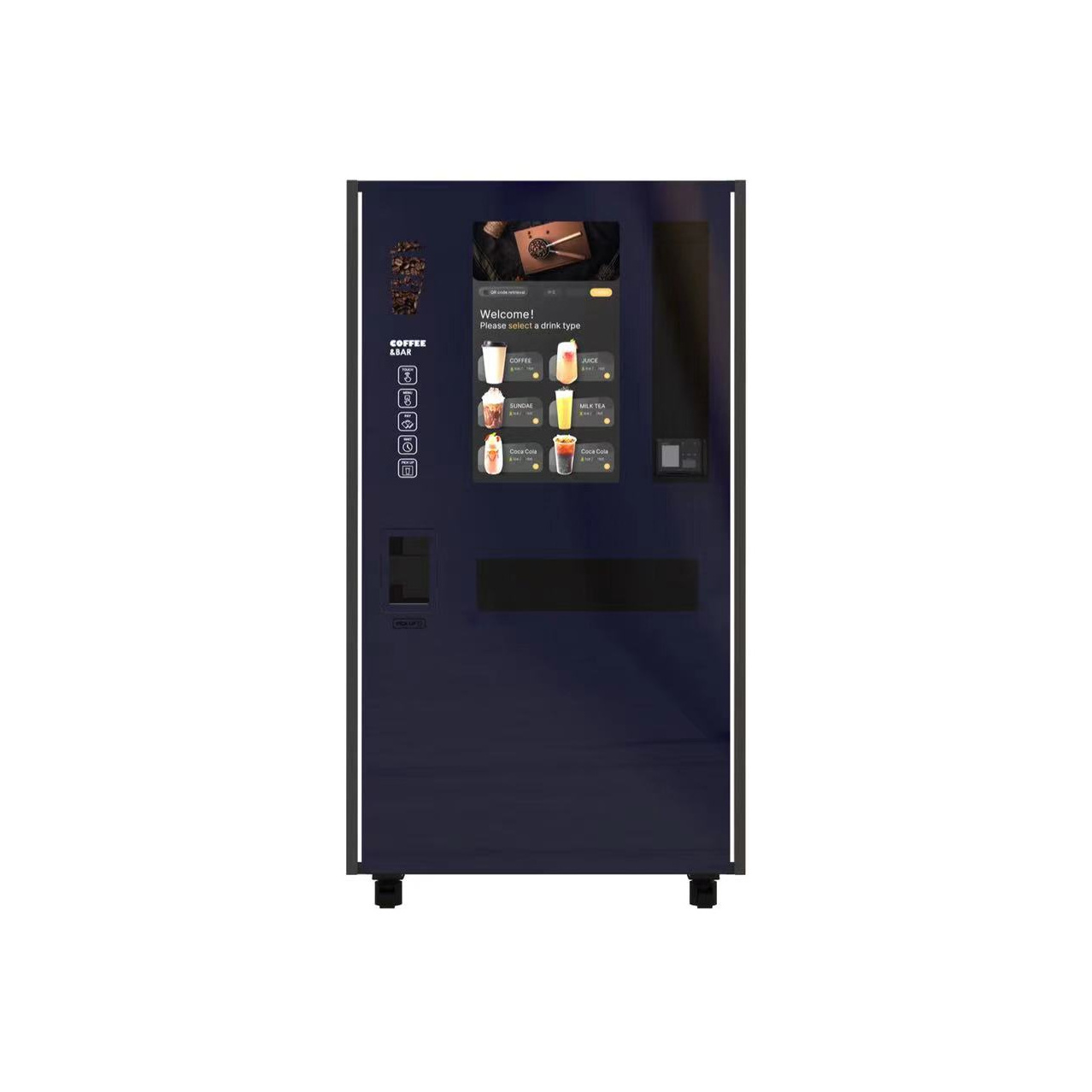 loyalsuns high end self serve ice coffee vending machine sparkling water vending machine with cream and oreo drizzle