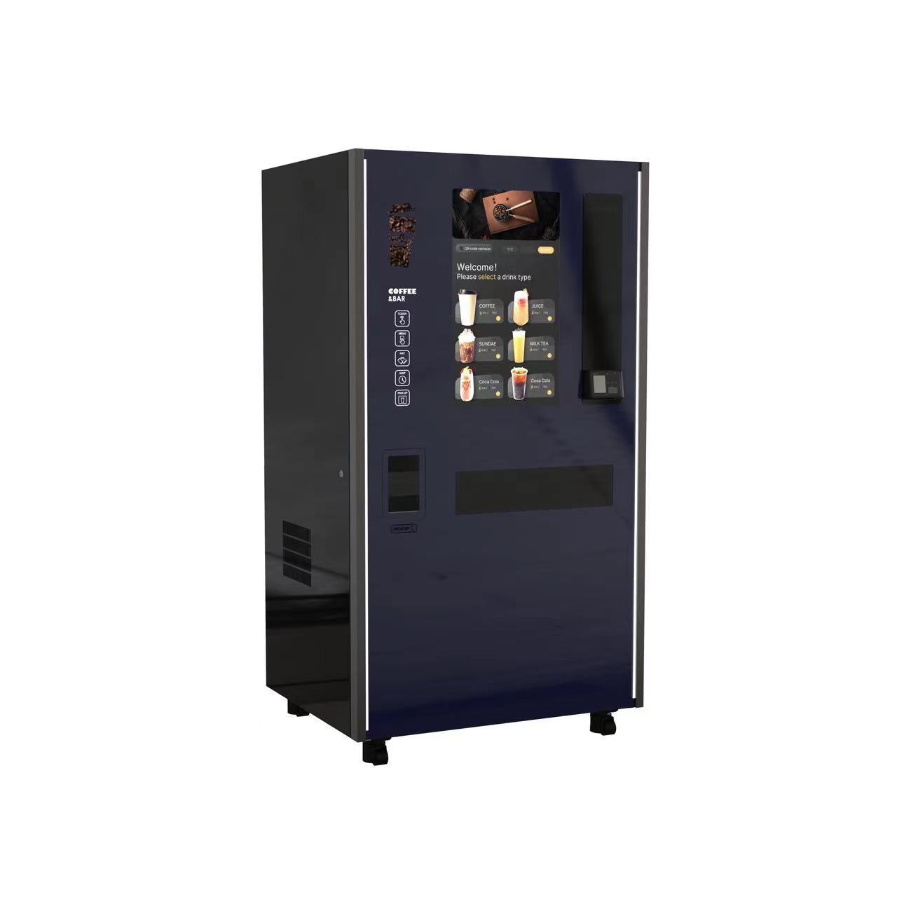 Loyalsuns high quality high tech coffee juice milk tea machine credit card coin cash payment machine