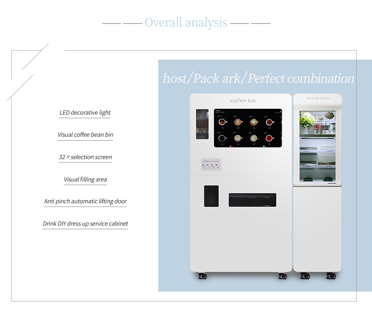 Fully automatic double-cup system freshly ground coffee vending machine ...