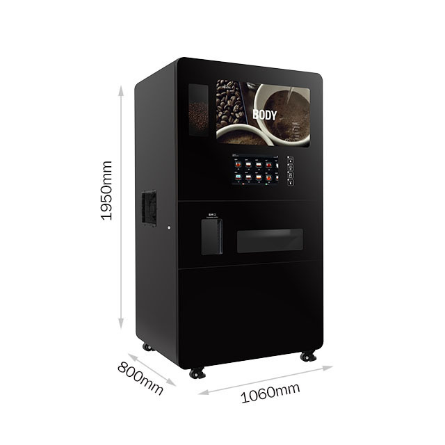 Full automatic commercial unmanned coffee vending machine with ice maker