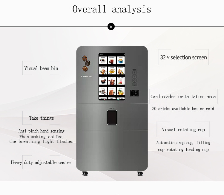 Top fashion new product high quality cafe loyalsuns big afresh coffee vending machine