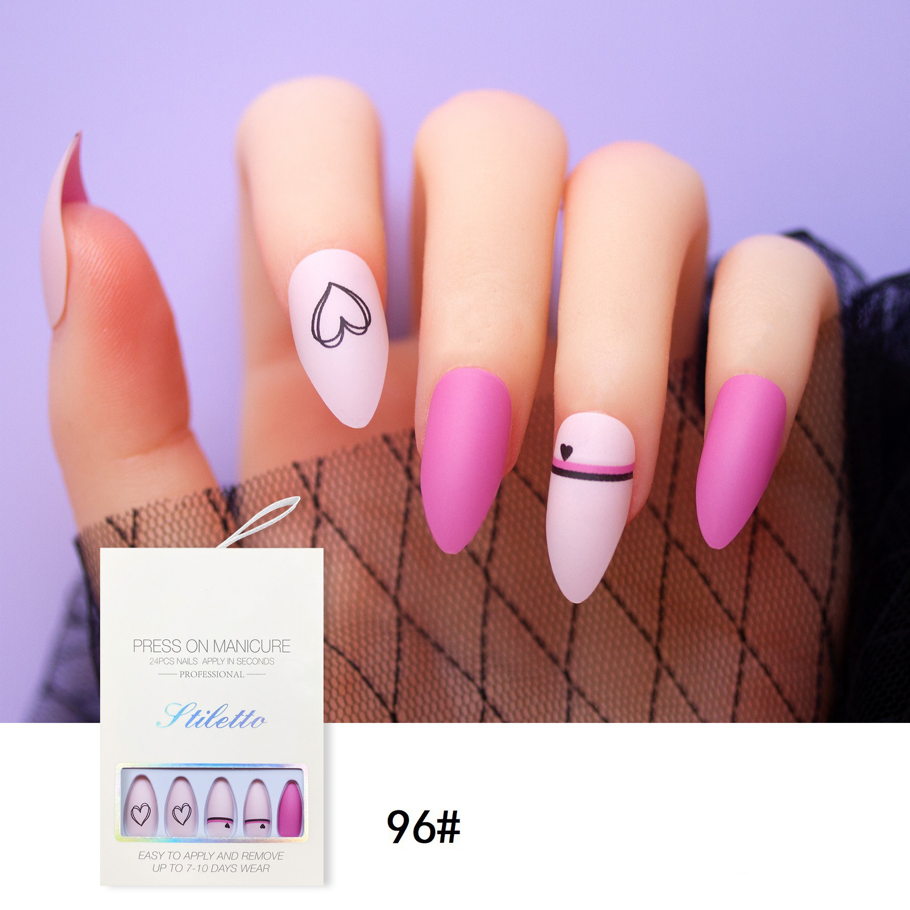 Manufacturers Packaging Nails Artificial Fingernails With Design Colorful Press On Nails Medium