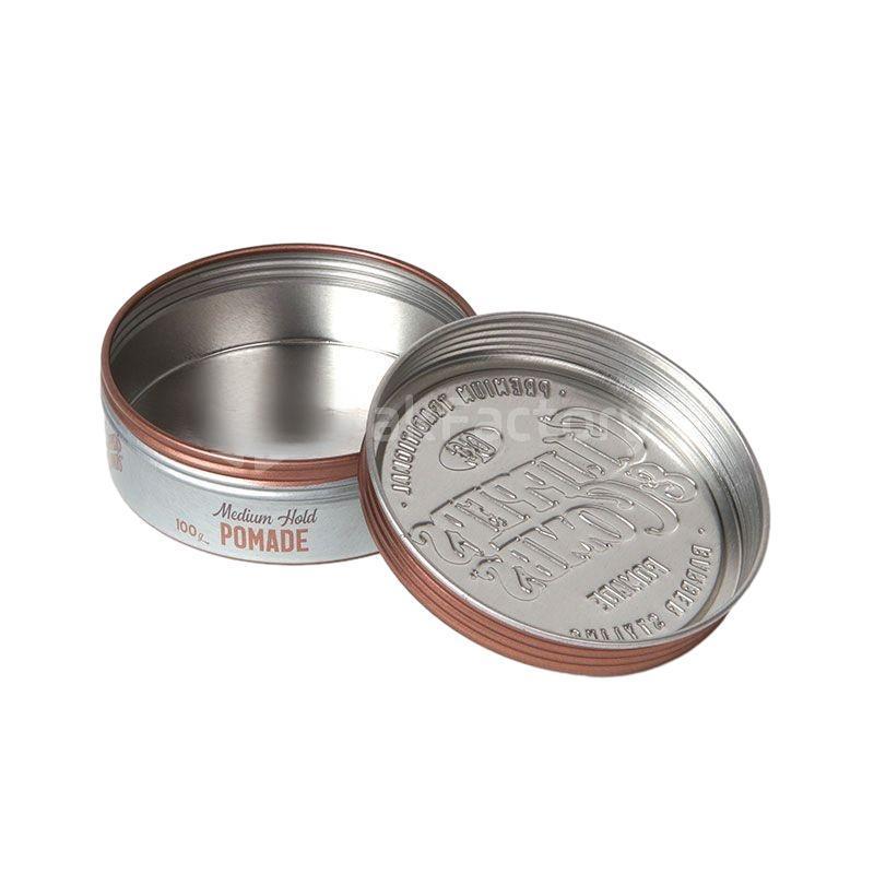 90g 100g 200g Metal Pomade Aluminum Tin Embossed Tin Boxes for Hair Care Soaps Cosmetics Creams Lotions Skin Care Candles