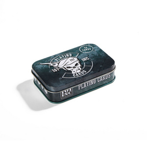 Hinged Metal tin smaller tin box for playing cards game cards