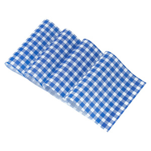 100 Pcs Wax Paper Sheets, 12" x 7.5" Blue and White Checkered Food Paper, Durable Dry Waxed Deli Paper