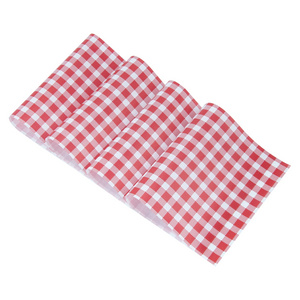 12" x 7.5" Red and White Checkered Greaseproof Paper,Wax Paper Sheets for Food,Rave Party BBQ Picnic Party Deli Paper