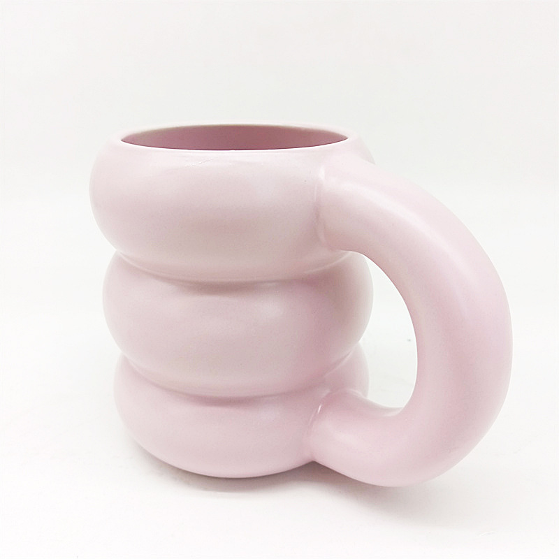 Nordic Ins Creative Simple Fat Tire Ring Pure Color Glaze Ceramic Coffee Espresso Latte Milk Mug Afternoon Tea Juice Cup