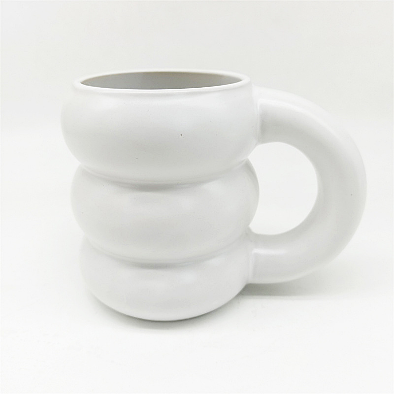 Nordic Ins Creative Simple Fat Tire Ring Pure Color Glaze Ceramic Coffee Espresso Latte Milk Mug Afternoon Tea Juice Cup