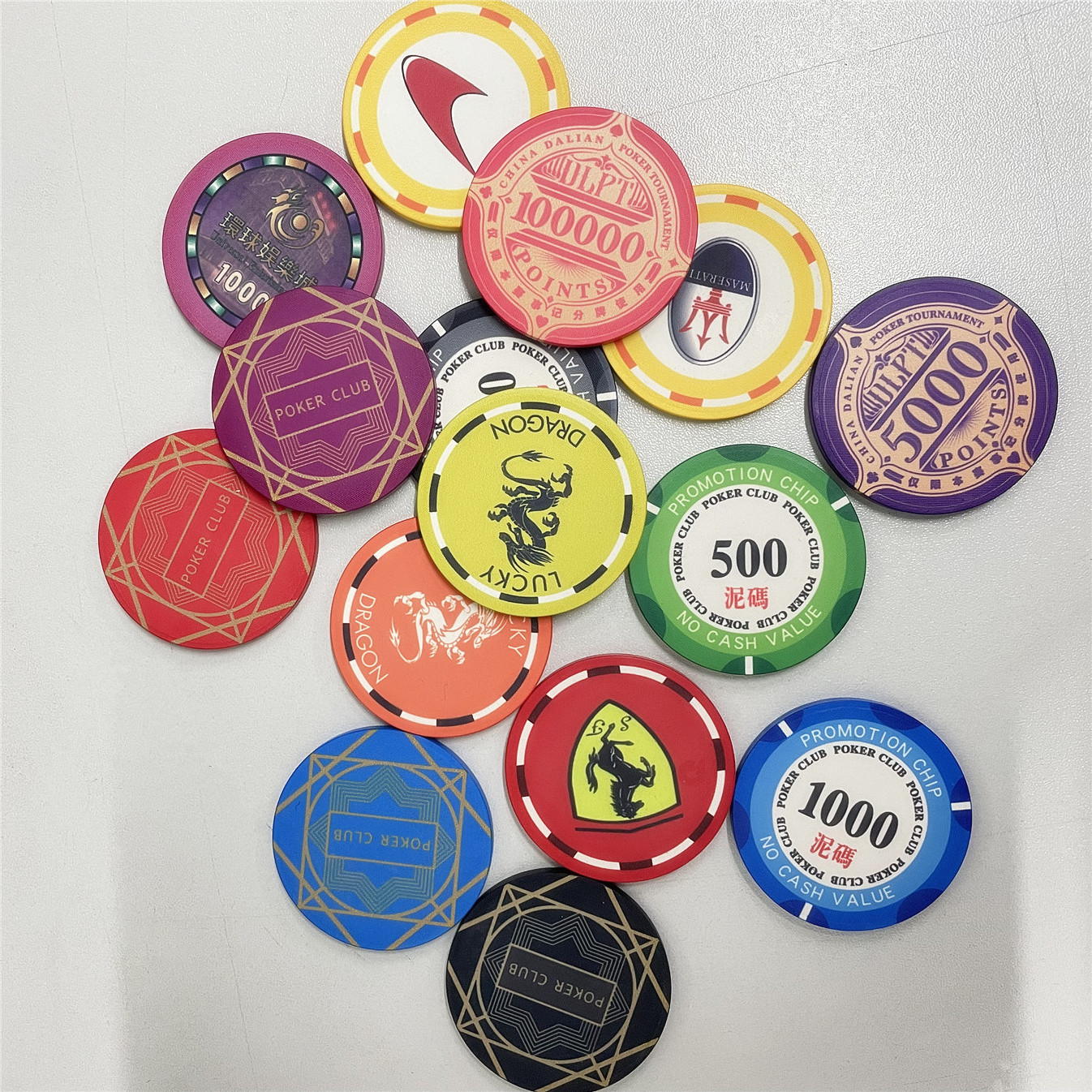 Custom 10g Ceramic Poker Chips 39mm Professional Poker Chips Casino Gambling Game