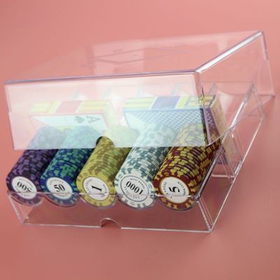 High Quality 100 Acrylic Poker Chip Tray/Box Transparent Chips Box without cover