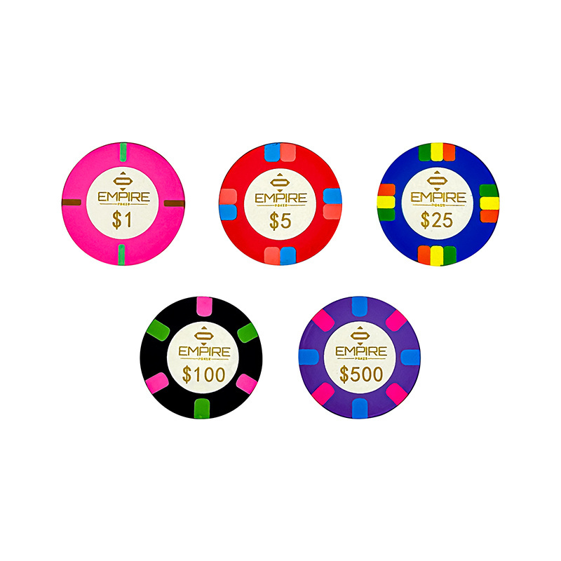 Poker Chip 10g - Texas Hold 'em Poker Chips  Denominations from $1 to $500, Perfect for Blackjack & Casino Games