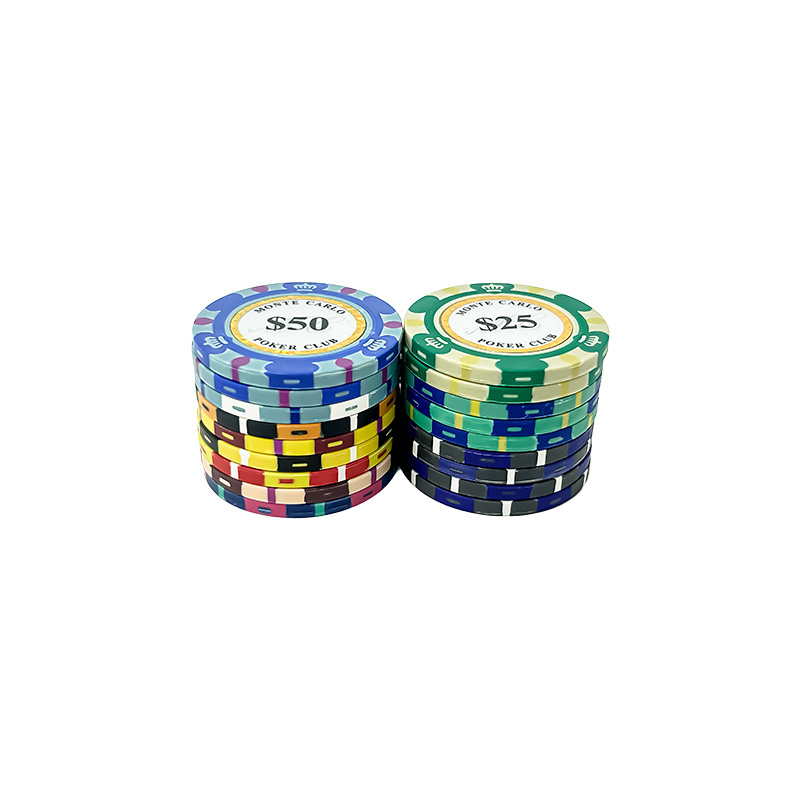 Clay Poker Chips 14g Set Casino Poker Coins 40mm Entertainment Custom Poker Chip Texas Hold'em Dollar Game