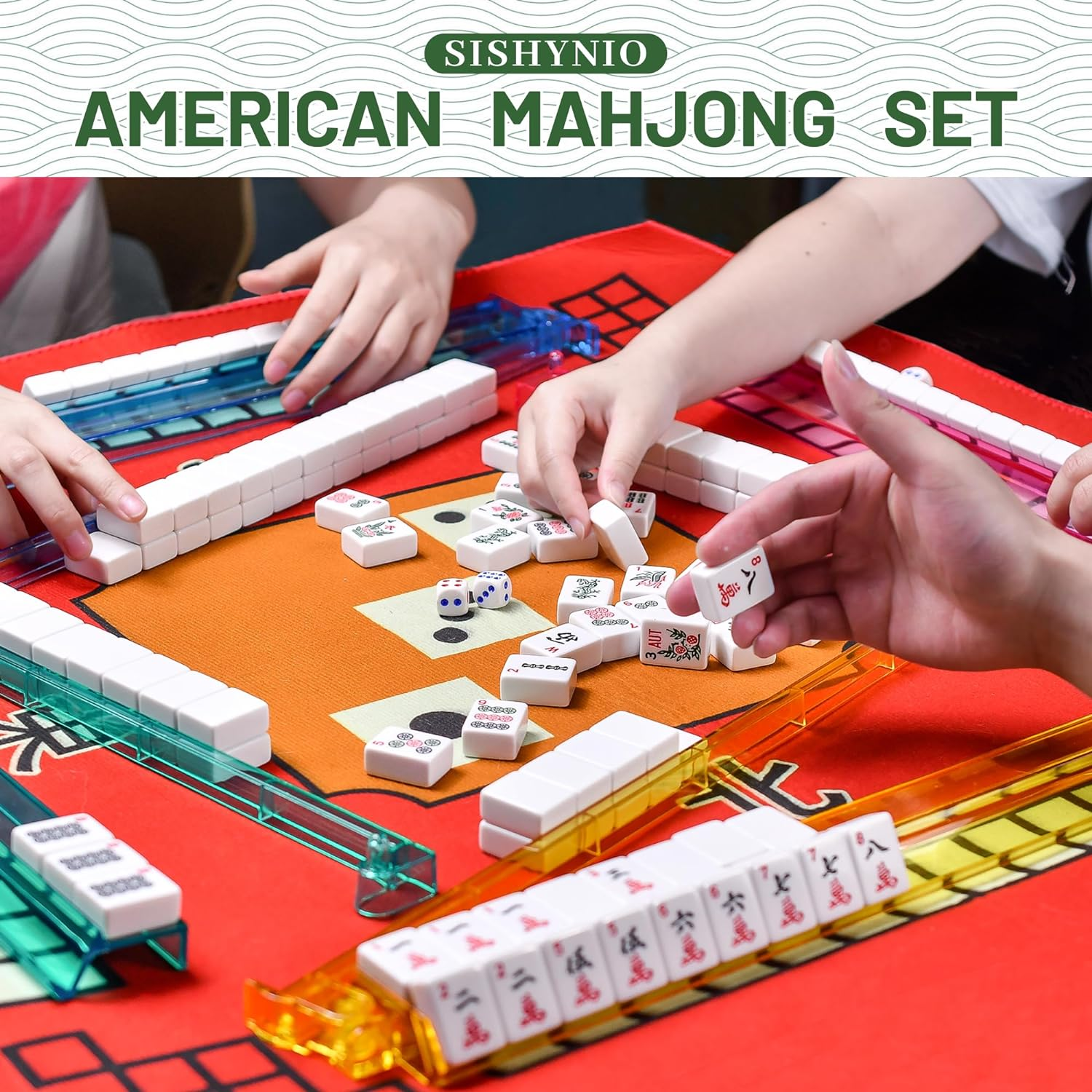 American Mahjong Set 166 Tiles Melamine Travel Mahjong 30mm Tiles Game Set