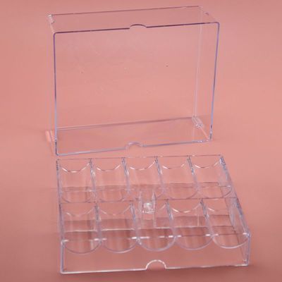 High Quality 100 Acrylic Poker Chip Tray/Box Transparent Chips Box without cover