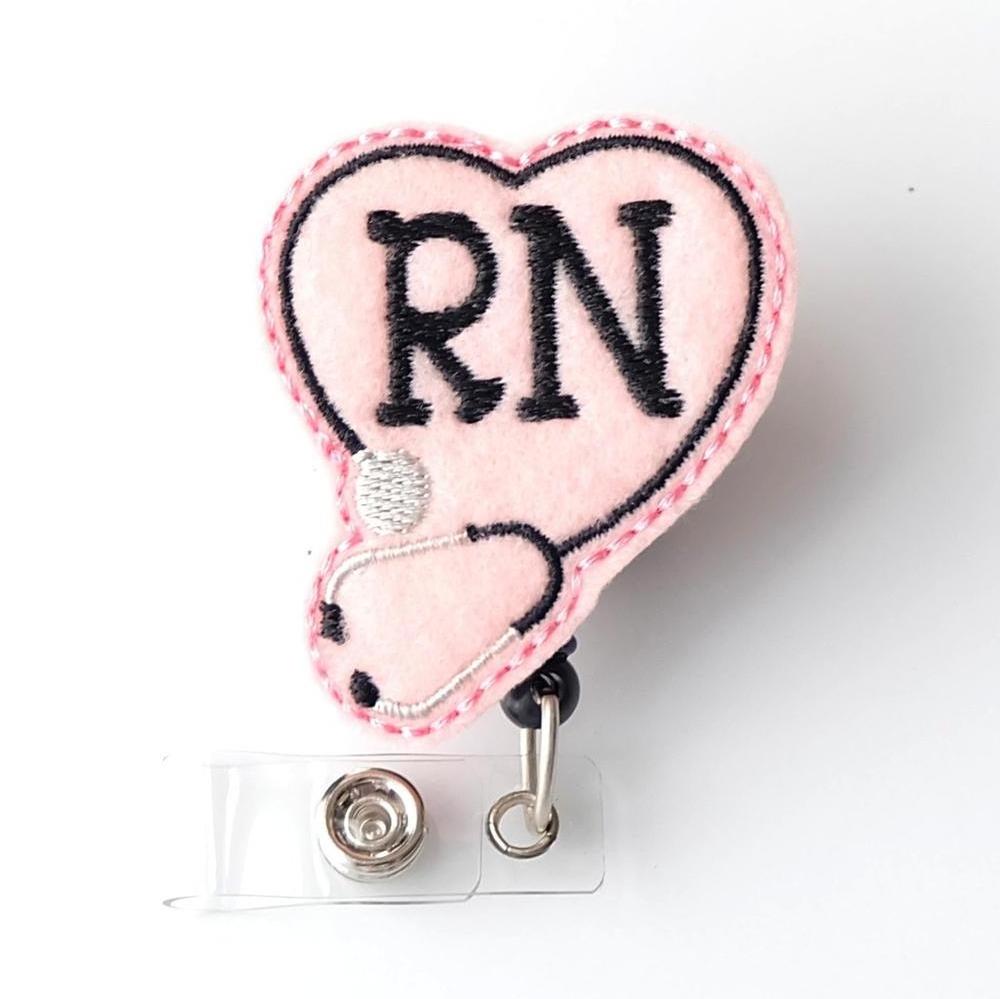 Popular Medical Felt Nurse ID Badge Reels Retractable For Doctor Nurse Badge Holder