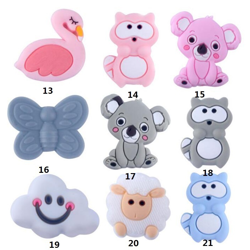 Cartoon Animal Plant Silicone Bead For DIY Necklace Accessories