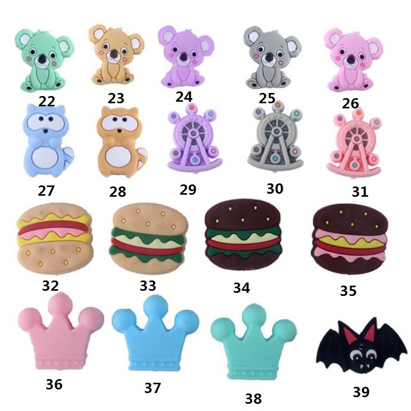 Cartoon Animal Plant Silicone Bead For DIY Necklace Accessories