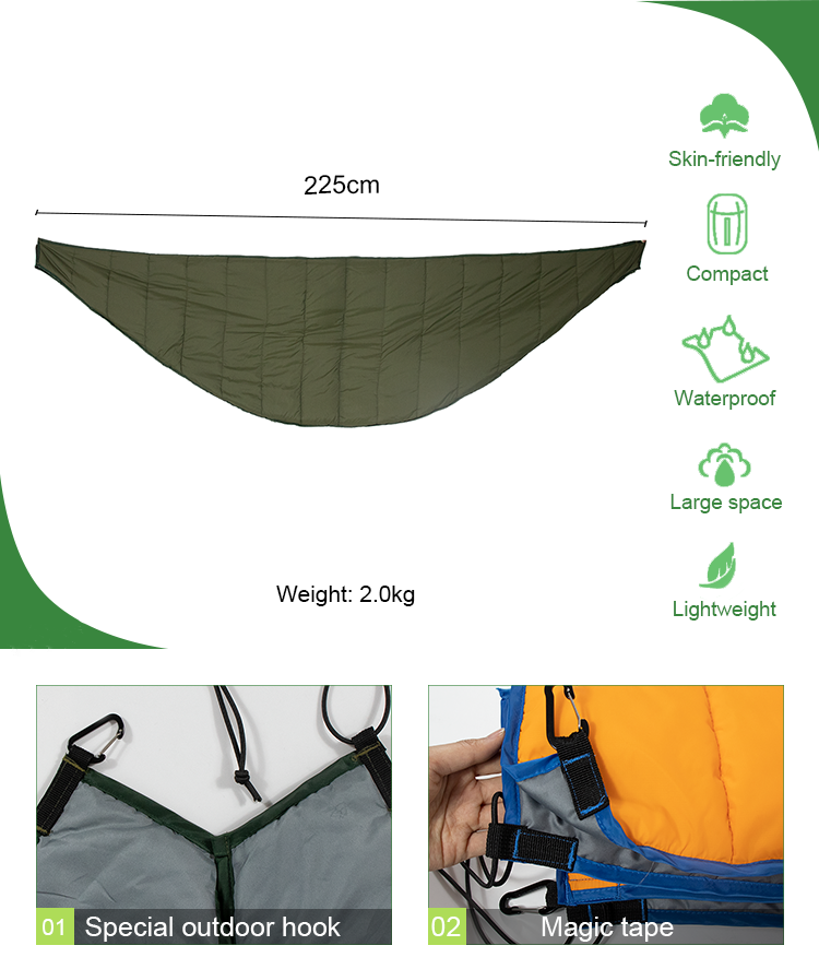 Outdoor Camping Hammock Warm Hammock Underquilt Ultralight Tent Winter Warm Under Quilt Blanket Cotton Hammock