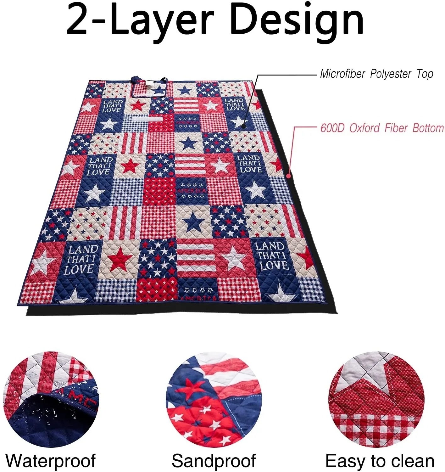 Extra Large Picnic Blanket Sand Free Beach Blanket Portable Family Outdoor Beach Mat for Camping