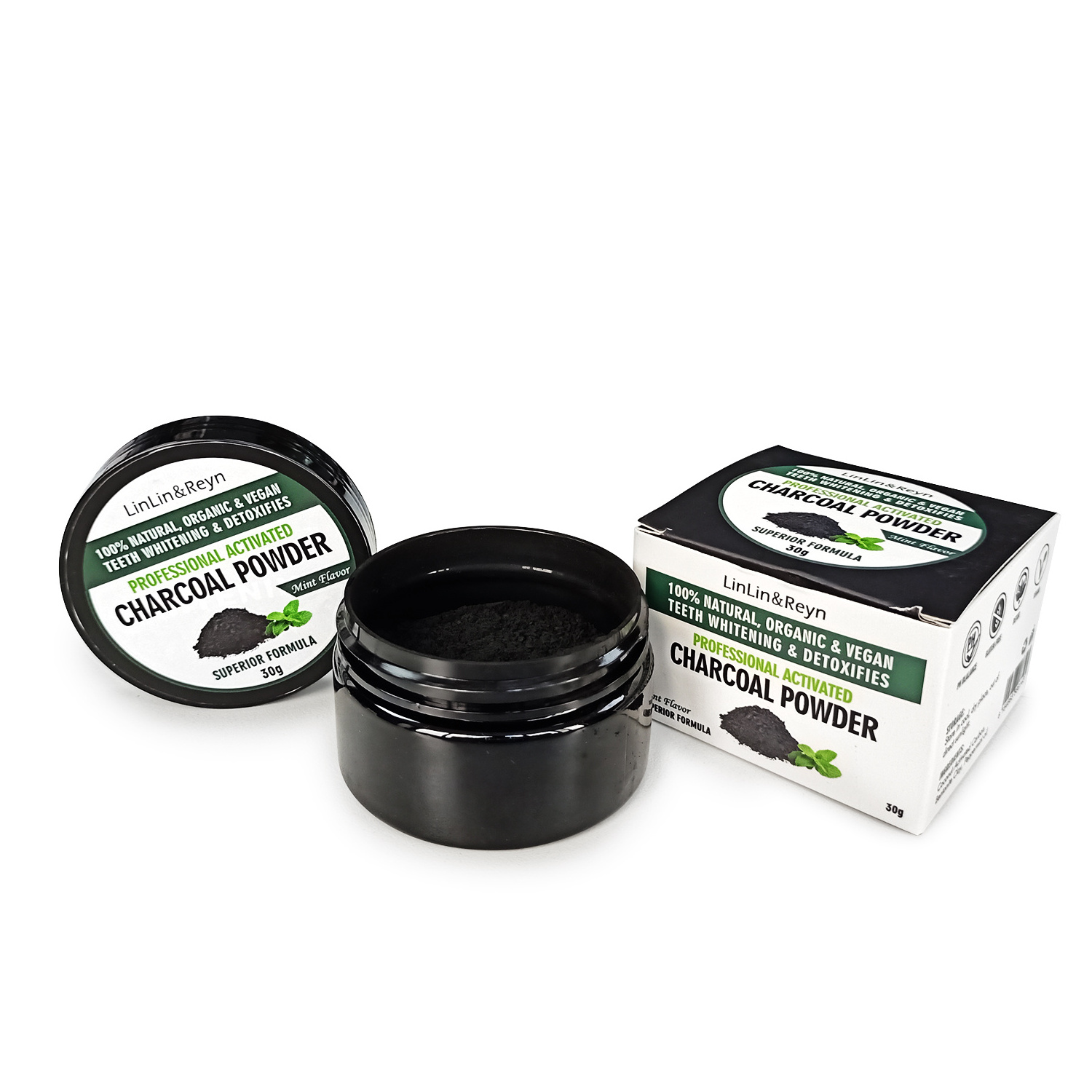 Active Coconut Teeth Magic White Oral Care Mint Charcoal Natural Charcoal Tooth Whitening Powder