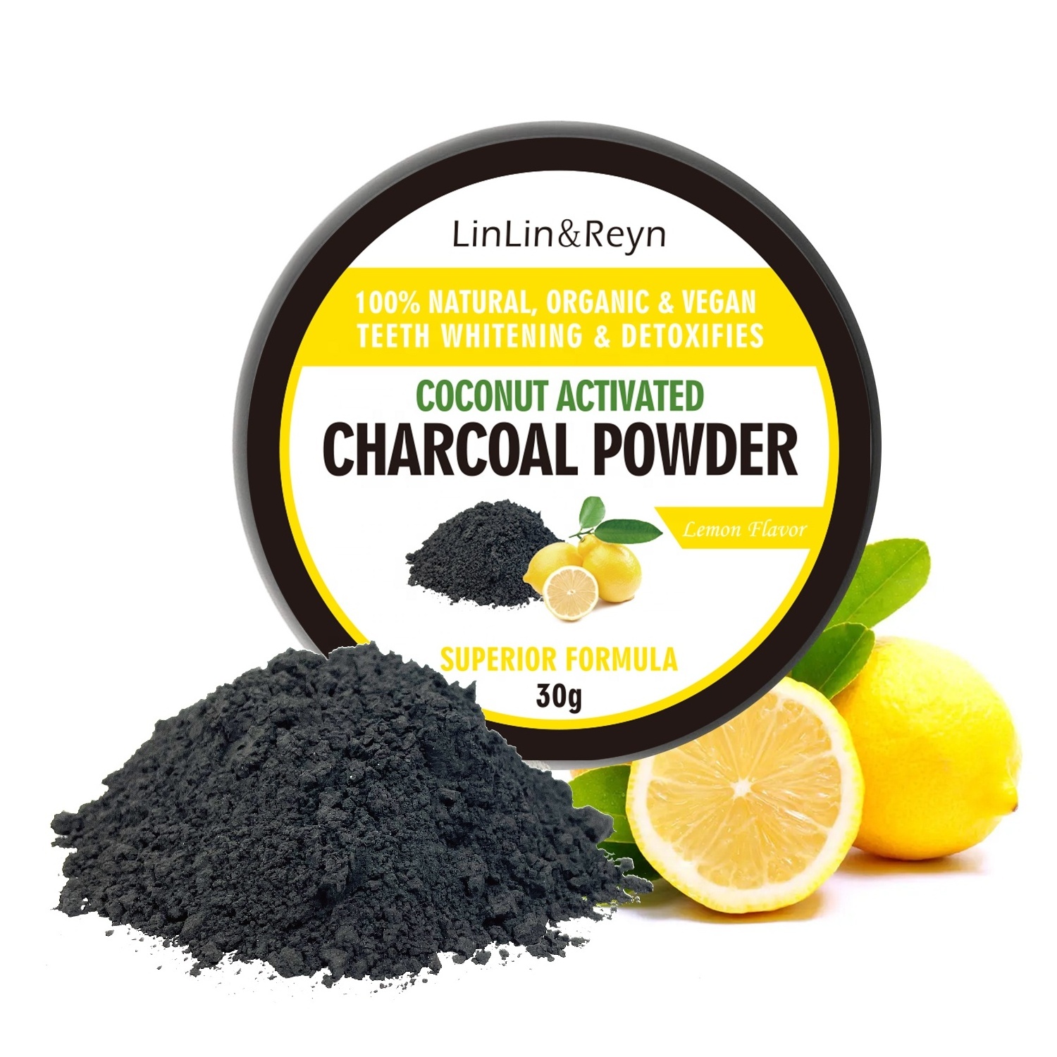 Home use activated Charcoal Natural Teeth Whitening Powder Peppermint Flavor