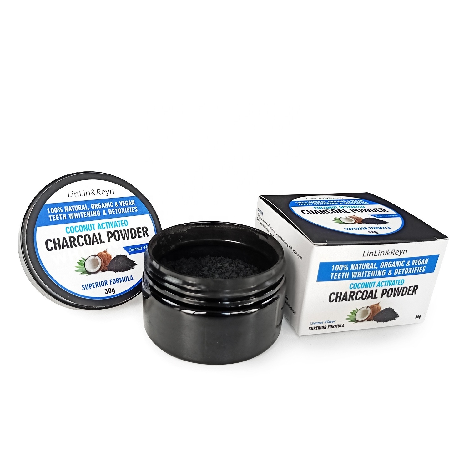 Home use activated Charcoal Natural Teeth Whitening Powder Peppermint Flavor