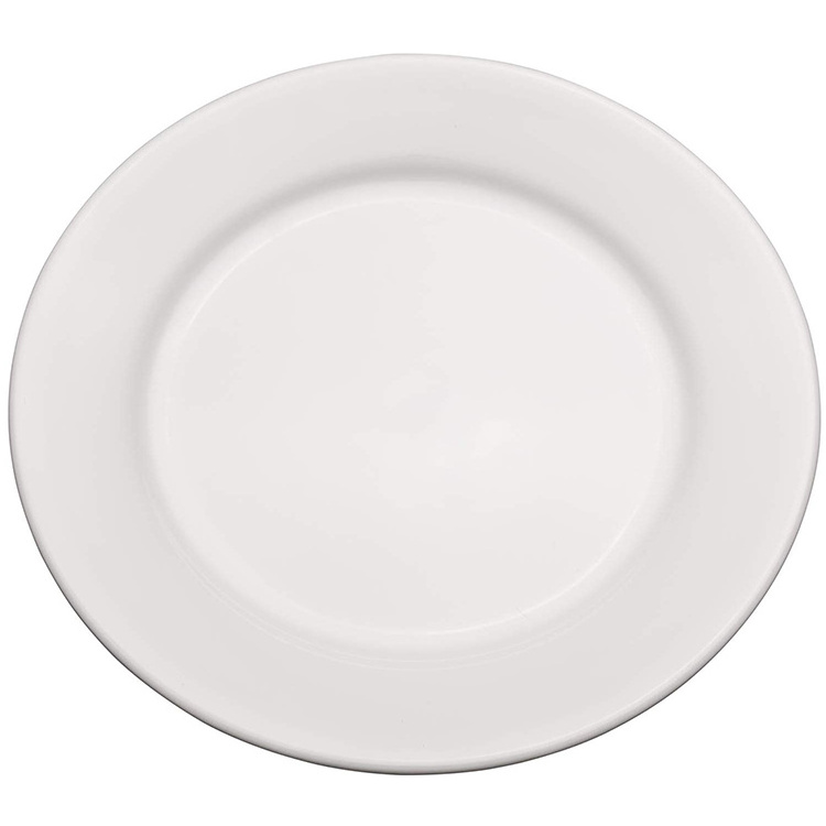 Bulk White Cheap Ceramic Ware Round Plate China Porcelain Hotel Dinner Plates