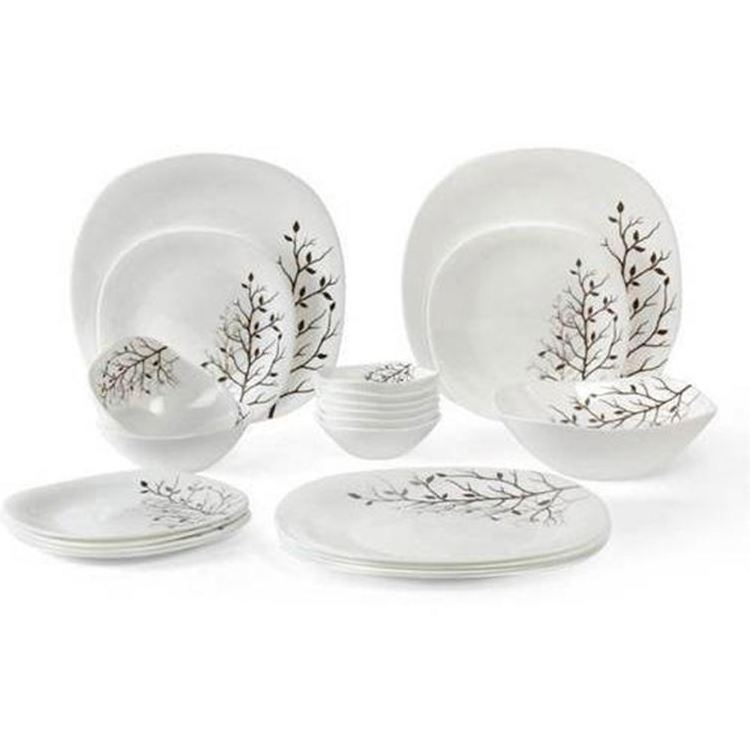 Stock pakistan luxury fine bone china ceramic dinner set white and gold for wedding customized