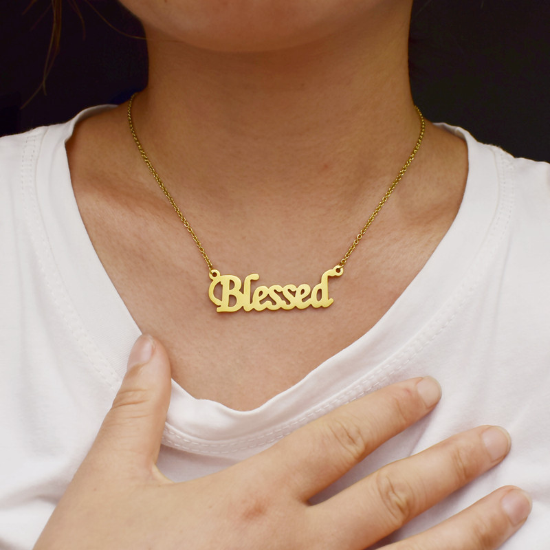 2021 Best Selling Gold Lucky Jewelry 14K Stainless Steel Gold Plated Custom Letter Name Necklace Blessed Letter Necklace