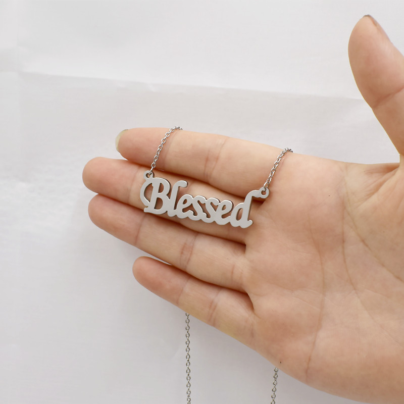 2021 Best Selling Gold Lucky Jewelry 14K Stainless Steel Gold Plated Custom Letter Name Necklace Blessed Letter Necklace