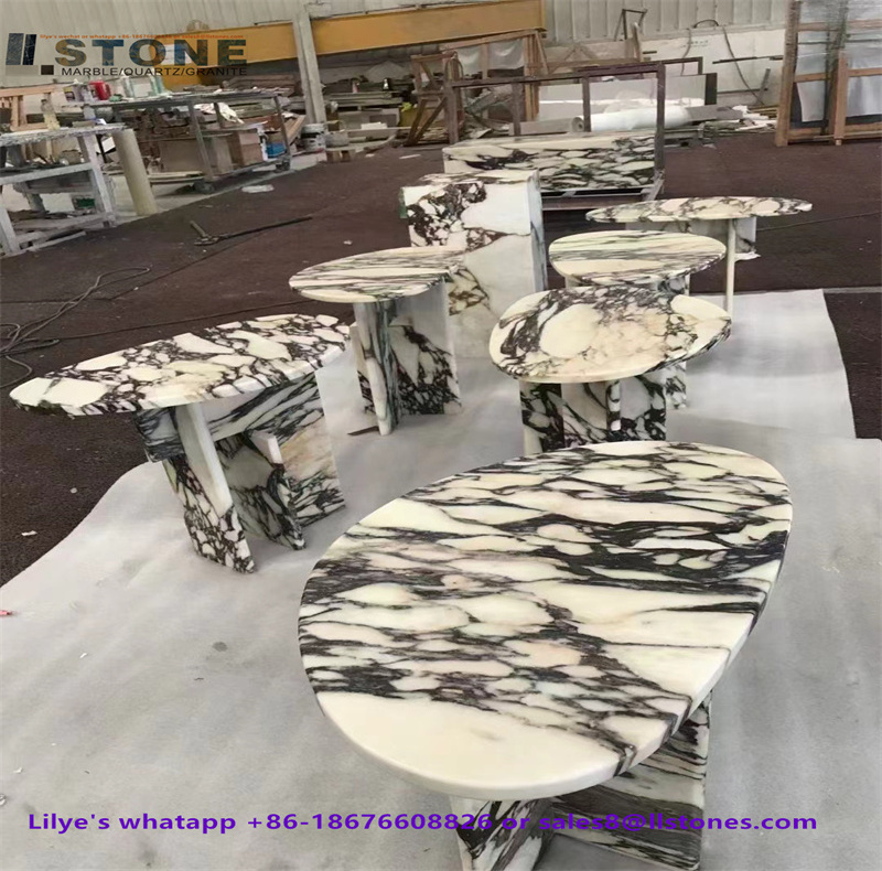 Dining Table  and Home Furniture General Use natural stone slab dining tables round marble rotating table