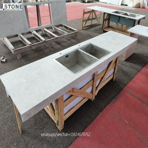 Foshan Tundra grey marble bench top marble table tops or countertops in solid surface honed kitchen tops