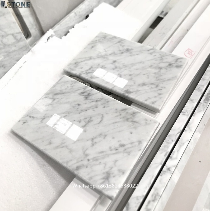 foshan marble tiles and Italy White Carrara stone  tiles for home hotels flooring from china stone