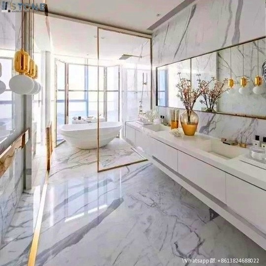 Foshan Carrara white marble for  home villas projects and building construction