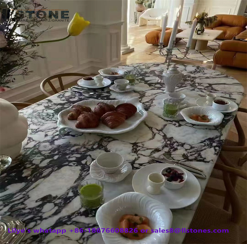 Dining Table  and Home Furniture General Use natural stone slab dining tables round marble rotating table