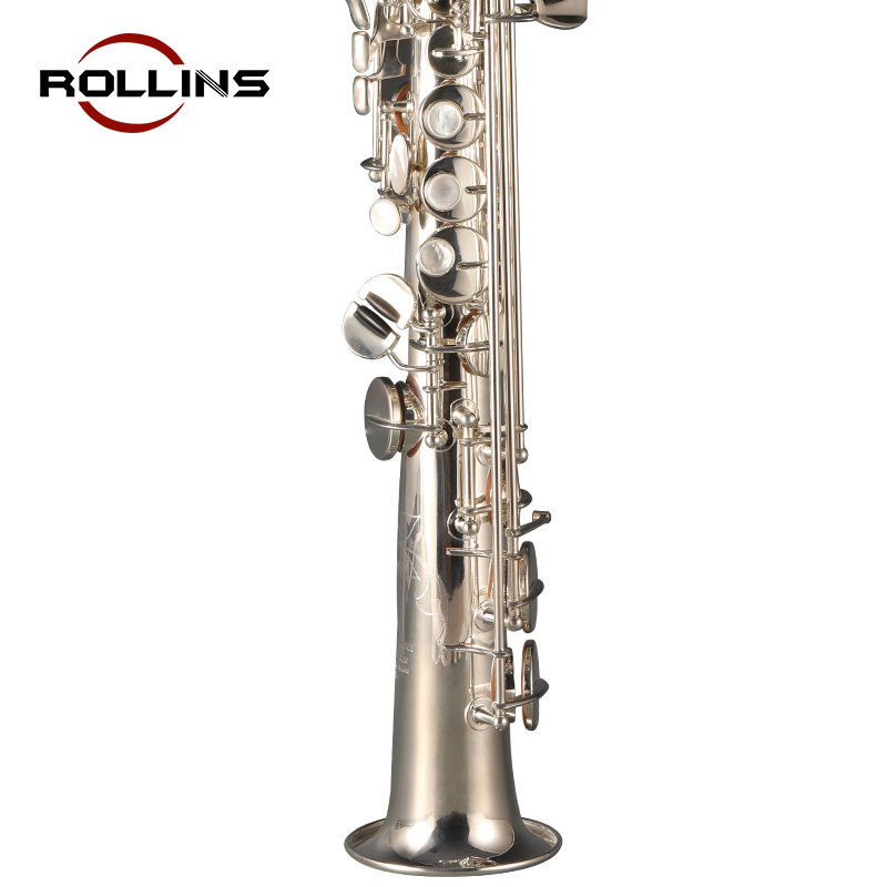 Saxophone High Grade Straight Phosphor Copper Body Silver Plating Keys RSS-X6 Soprano Saxophone