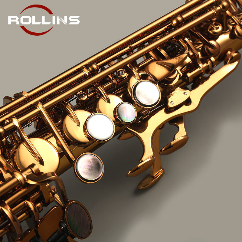 Saxophone High Grade Straight Phosphor Copper Body Gold Lacquer Keys Soprano Saxophone RSS-9901