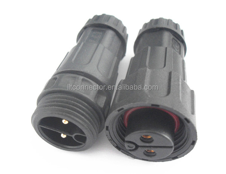 male female industrial plug and socket 2 pin connector screw lock