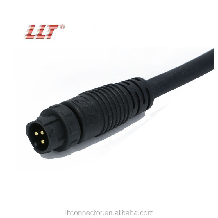 IP65 Push Lock M12 2 3 4 5 6 7 8 Pin Electrical Plastic Small Cable Connector For Lighting Solutions